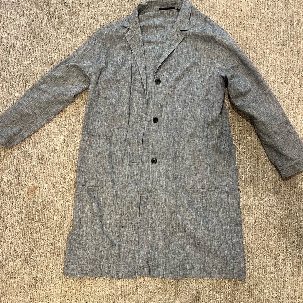 Uniqlo linen/cotton long overshirt/ coat